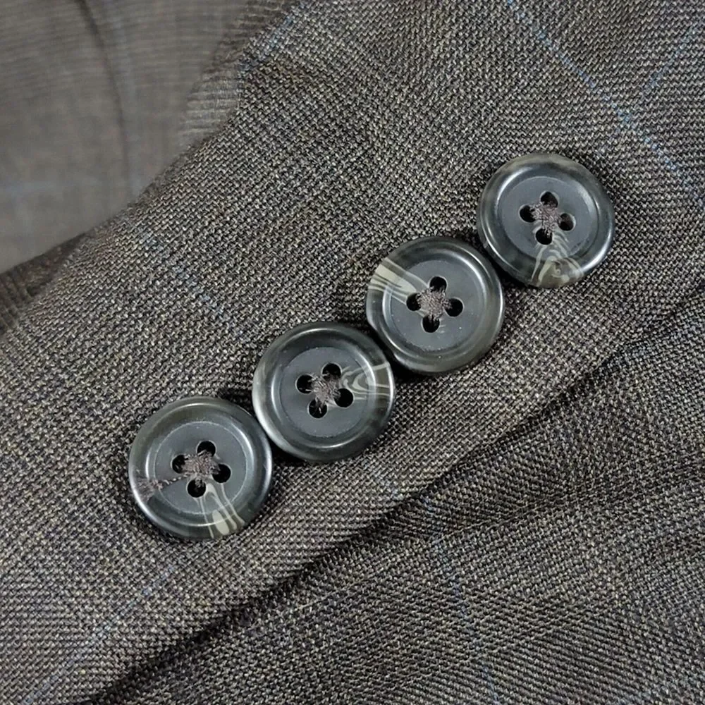 Lauren Ralph Lauren Men's Sport Coat Blazer Two Button Brown Plaid Wool‎ Sz 44L